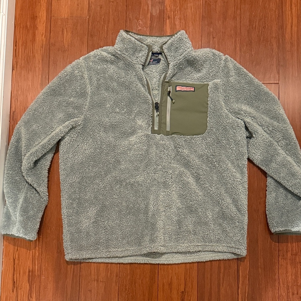 Vineyard Vines Gray Sherpa Pullover